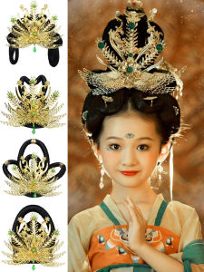 Dunhuang Kweichow Moutai Wig Ornament Studio Photography Kids Adult Neutral Han Dynasty Phoenix Coronet Change Kweichow Moutai Hair Bag Headdress