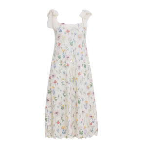 XIAOLI | Hand Beaded Flower Series Knit Strap Dress Long