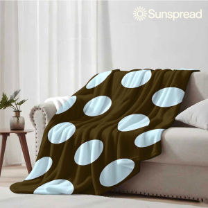 Beast Kingdom | Brown Polka Dot Soft Warm Flannel Blanket Lightweight Cozy Christmas Halloween Home Decor Room