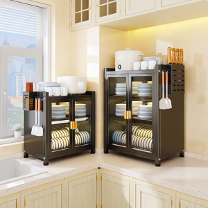 Rak Pinggan 2/3 Tier Stainless Steel Dish Drainer Rack Kitchen Plate Drying Cabinet Storage 碗碟置物架