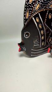 Pajangan Meja Ukiran Kayu Model Ikan Set Isi 3 Pcs Pajangan Meja