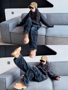 ZIRUIBABA | New Stylish Wide Leg Denim Pants for Girls