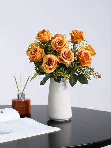 ตกแต่งบ้านสไตล์ยุโรป ดอกกุหลาบปลอม ดอกไม้ตกแต่งห้องนั่งเล่น ดอกไม้ตกแต่งโต๊ะทานอาหารในบ้าน ดอกไม้สำหรับงานแต่งงาน ดอกไม้ตกแต่งประตูทางเข้า