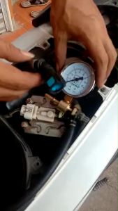 PAKET Alat ukur tekanan fuelpump motor injeksi + alat Servis injektor motor dan mobil + soket dlc riset injeksi tombol soket