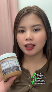 300g Chia Peanut Butter Diabetic-Friendly with Stevia-Erythritol blend Keto Sugar-Free FDA Approved