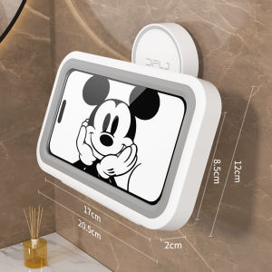 Bathroom Waterproof Phone Holder Wall Mounted Shower Mobile Stand ABS Material No Drilling Required Bath Room Essential