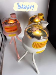 พัดลมระบายความร้อน หมุนอัตโนมัติ ชาร์จ USB สำหรับรถเข็นเด็ก