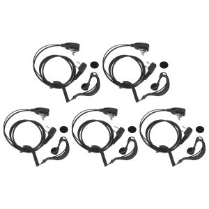 5Pcs 2 Pin Earpiece G-shape Headset Security Headset Walkie Talkie Earpiece Headset Mic Two Way Radio Accessories