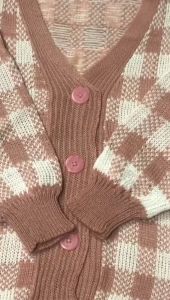 CARDIGAN RAJUT WANITA / KATTY CARDY KOREAN STYLE / CARDIGAN MOTIF KOTAK KOTAK / ATASAN TRENDY