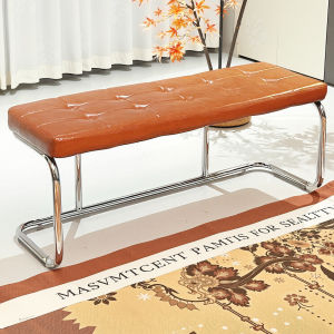 เก้าอี้ทานอาหารสไตล์ย้อนยุค บาร์สตั๊ด เก้าอี้รองเท้าแบบพับได้ ไม่กินพื้นที่ ยาว สไตล์หรูหรา สำหรับรองเท้าส้นแบน