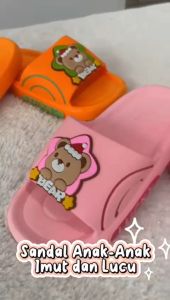 New Arrival!!! Sandal Karet Anak Import Beruang Kekinian W5001