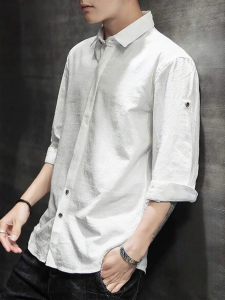 TUCANO | Men Summer Thin Three-Quarter Sleeve White Shirt
