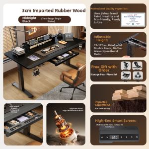 QIANTONG | Electric Lifting Drawer Wooden Desk