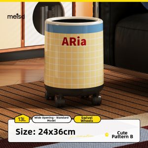 MEISD | Colorful Attractive Large Lidded Mobile Waste Bin