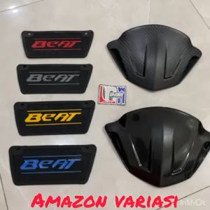 PAKETAN VISOR BEAT KARBU BAHAN CARBON TGP HITAM GLOSSY +  MUDFLAP BEAT KARBU BAHAN CARBON KARET TEBAL ASLI PNP MOTOR BEAT OLD