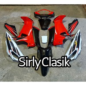 Cover Body Fullset Halus Kasar Honda Supra X 125 Lama 2005 s/d 2008 Warna Merah Putih
