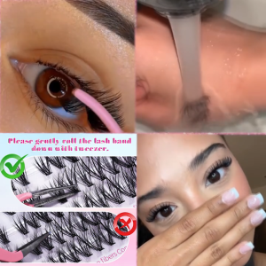 640/800PCS DIY New eyelashes extension kit black large-capacity cluster false eyelashes 9-16mm 10D/20D/30D/40D/50D/ D-curling with Waterproof Bond & Seal Tweezer brush natural false eyelashes suitable for Travel/Dating/daily makeup at home