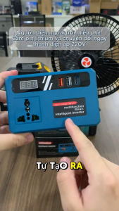 Chuyển Đổi Nguồn Pin Biến Tần Thông Minh  chuyển đổi điện áp DC-21V thành AC-220V Dùng Được Quạt