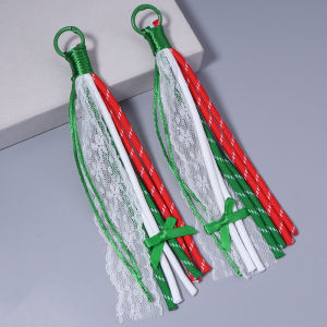 2pcs/lot Lace Braided Lanyard Rope Colorful Bows Flower Design Keychain Cords For DIY Pendant Phone Chains Keychains Accessories
