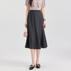 Gray Mid-Length Skirt