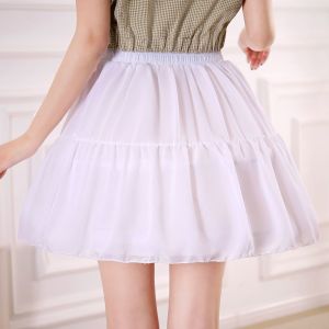 Carmen Slip Liner Cute Cosplay Fish-bone Puffy Short Korea Japan Lolita White Girls Skirts Adjustable Petticoat