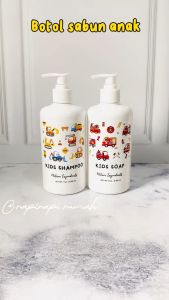 Dispenser Botol Sabun Anak HITAM 500 ml Escavator Transportation - Kids Soap Shampoo