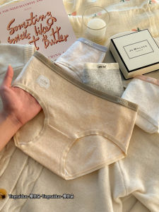 กางเกงชั้นในทรงสามเหลี่ยมผ้าฝ้ายแท้ 5 ตัว สำหรับผู้หญิง กางเกงชั้นในไร้ตะเข็บ กางเกงชั้นในป้องกันแบคทีเรีย ทรงเอวกลาง ลายดอกไม้ สีพื้น