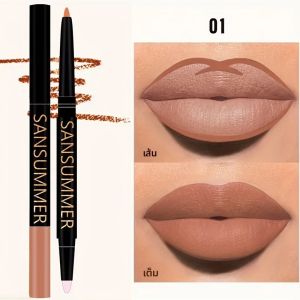 ลิปไลเนอร์ 6 สีพร้อมแปรงทาปากกันน้ํา กันเหงื่อ กํามะหยี่ และเครื่องสําอางดินสอเขียนขอบปากหลากสี