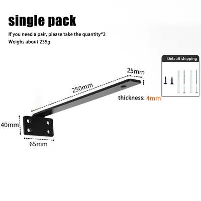 1 Set Heavy Duty Cast Iron Shelves Brackets Floating Shelf Brackets 4MM Thicked Invisible L Brackets For Shelves Support