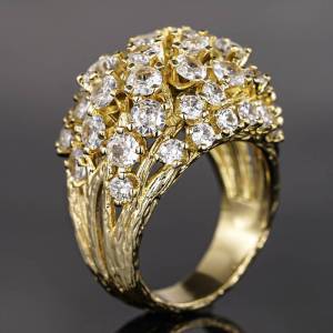 Huitan Gold Color Luxury Women Ring Full Sparkling CZ Stylish Lady Finger Accessories for Wedding Engagement Gentle Jewelry Gift