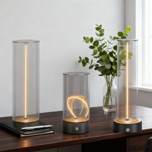 Cordless Portable LED Table Lamp Modern Nightstand Lights with Filament Magnetic Three-Level Dimmable Lamp for Office Bedroom