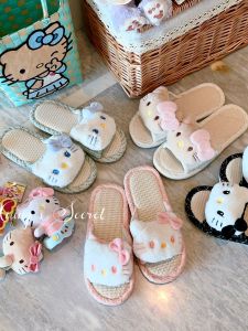 Fragrant Secret Original Linen Kitty Fabric Summer Mat Slippers Home Breathable Non Slip Shit Feeling Summer Couple
