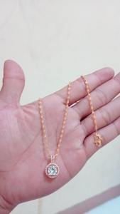 New Elegan !!! Kalung Melintir 60cm (HIJAB) Liontin Full Permata Import Dijamin Awet Bisa COD