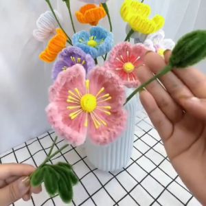 【NEW STOCK 】100Pcs Fuzzy Wire Pipe Cleaners Craft Chenille Stems Colors For Crafting DIY Arts Projects Decorations Chenille Wire Chenille Wire