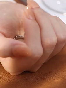 Sterling Silver 925 Italian Original Couple Ring Texture Smooth Engagement Ring Opening Adjustment for Men and Women