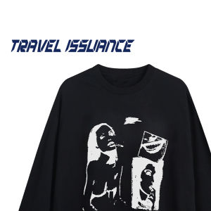 Áo Thun Dài Tay in Họa Tiết Thời Trang Đường Phố Đa Năng Cho Cặp Đôi Mùa Thu Thường Ngày Thoáng Khí Thoải Mái Phong Cách Thường Ngày