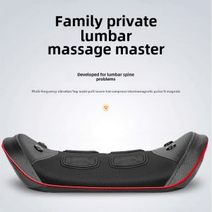 Heated Lumbar Massager with Pulse Vibrating Magnetic Stones Back Support Pillow Pain Relief Therapy Personal Care Equipment