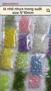 (50 cái) Lá nhỏ nhựa trong suốt size 5x10mm nguyên liệu làm vòng tay trang sức phụ kiện.. Nguyên liệu DIY