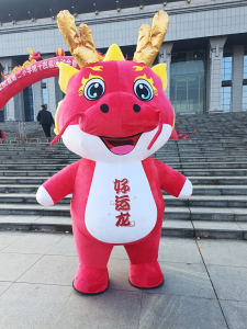 Inflatable Dragon Cartoon Doll Costume Zodiac Dragon Little Green Dragon People Wear Walking Anime Doll New Year National Day Performance Wear