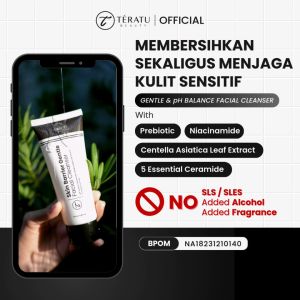 TERATU BEAUTY Skin Barrier Gentle Facial Cleanser (Sabun Cuci Muka Pembersih Wajah Memperkuat Skin Barrier Melembabkan Menghaluskan dan Mencerahkan Kulit Wajah)