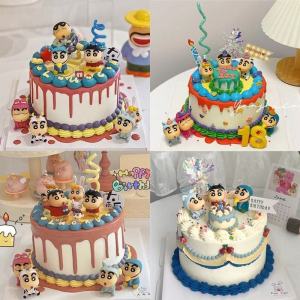 Crayon Shinchan Cake Decoration Display Baking Supplies Boy Birthday Dessert Costume Accessories Cartoon Character Toy