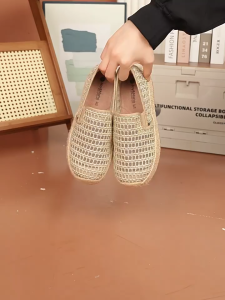 Joy&Mario Womens Loafers Hollowed-out Lightweight Slip-on Soft-soled Shoes Slip-on Fisherman Shoes