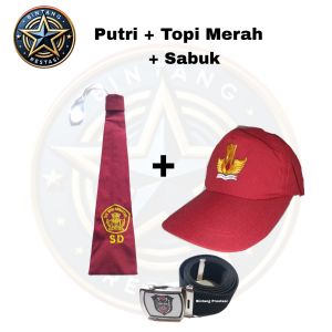 TOPI SD DASI SD SABUK SD 1 PAKET/ SET TOPI DASI SABUK SD