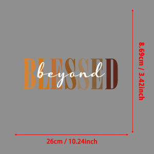 "Beyond Blessed" Stacked Graphic Patches for jackets DIY Iron-on Transfers for Clothing Stickers Washable Heat Transfer Sticker