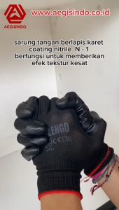 Sarung Tangan PALM FIT Glove Hitam COATING NITRILE