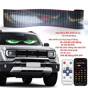 Đèn LED 24V Kiểu Mắt Quỷ Cho Xe Tải Với Điều Khiển Bằng Ứng Dụng Chế Độ Nhạc & Micro Hiển Thị Văn Bản Nhiều Màu Sắc RGB Trên Kính Chắn Gió Cho Ô Tô