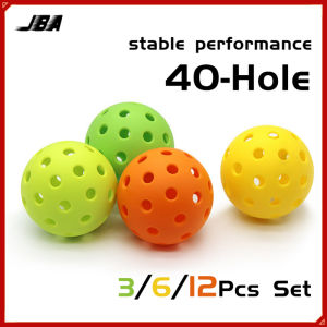 JBA ชุดพิคเกิลบอล40หลุม TPE มีความยืดหยุ่นมั่นคงในการบินพื้นผิวเรียบไม่มีครีบ