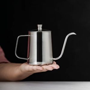 Stainless Gooseneck Spout Tea Kettle / Drip Coffee Pot 350ml and 600ml -Silver Perfect for Cafe Needs