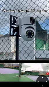 V380 Pro Dual Lens CCTV Camera Connect Cellphone No Wifi Needed Dual Screen AI Auto Tracking IP Security Protection Camera Two-Way Audio Full Color Night Vision Camera