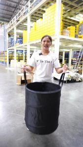 ถังขยะพลาสติก พับได้ ความจุขนาดใหญ่ พกพาง่าย พร้อมที่จับ สําหรับสนามหญ้าถังขยะกลางแจ้ง ถังขยะแคมป์ปิ้ง